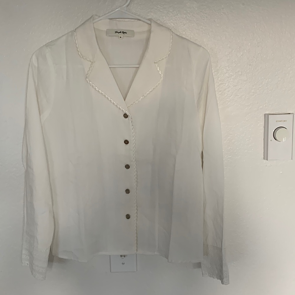 Simple Retro size med button down top new w/o tag